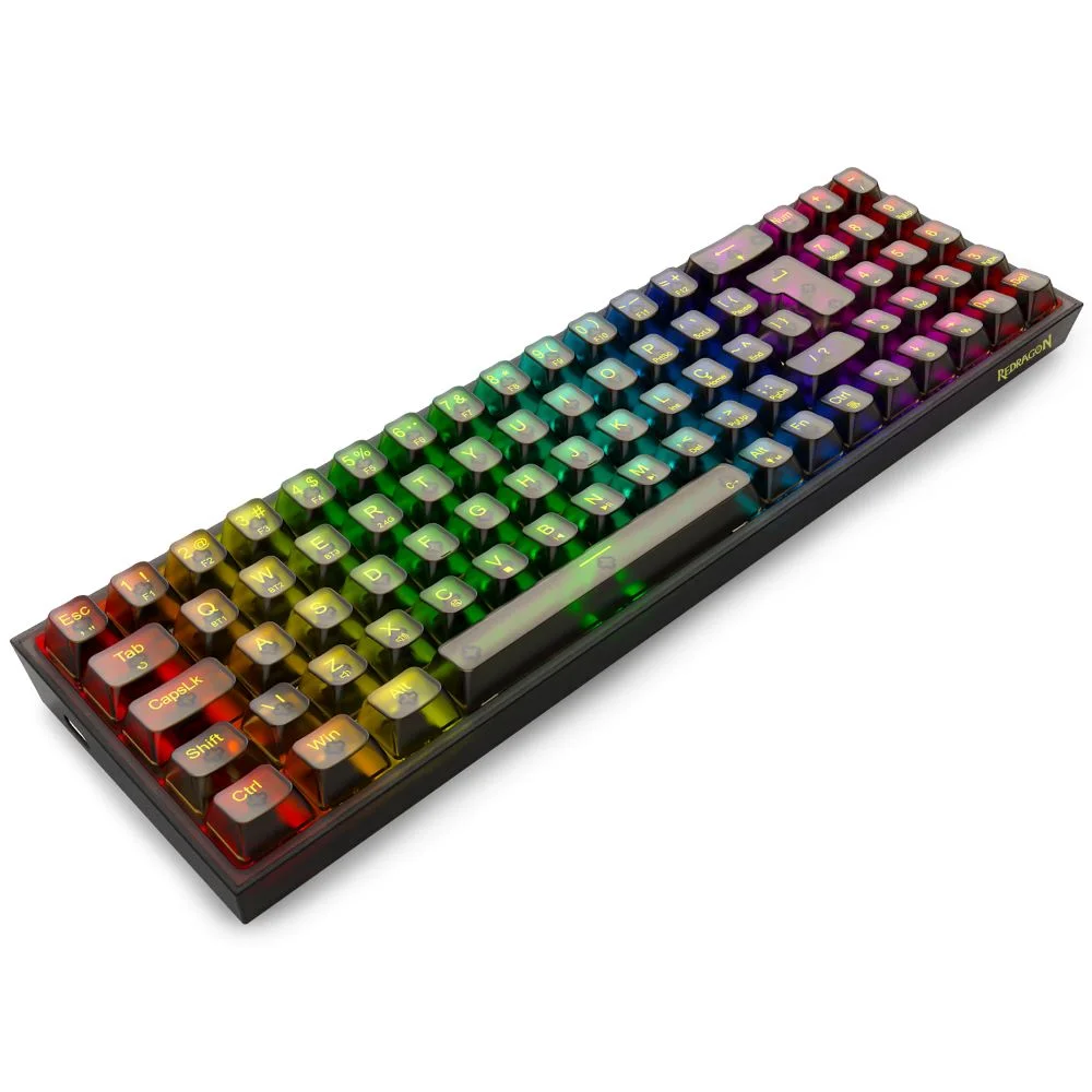Imagem 5 de 5 do produto Teclado Mecanico Gamer Pollux Pro RGB Clear Wireless Switch Crystal K628ctb-RGB-pro Pt Preto