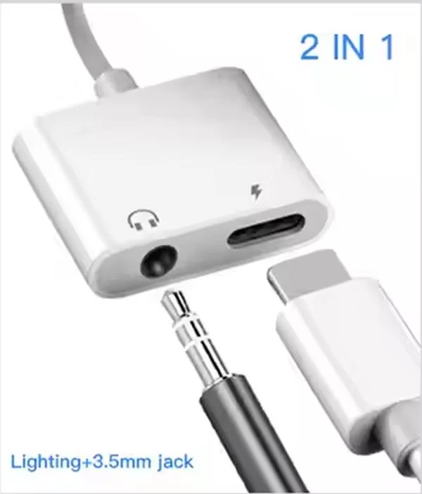 Imagem 2 de 4 do produto Adaptador Para Fone P2 E Carregamento Lightning Tomate Mtc-7006