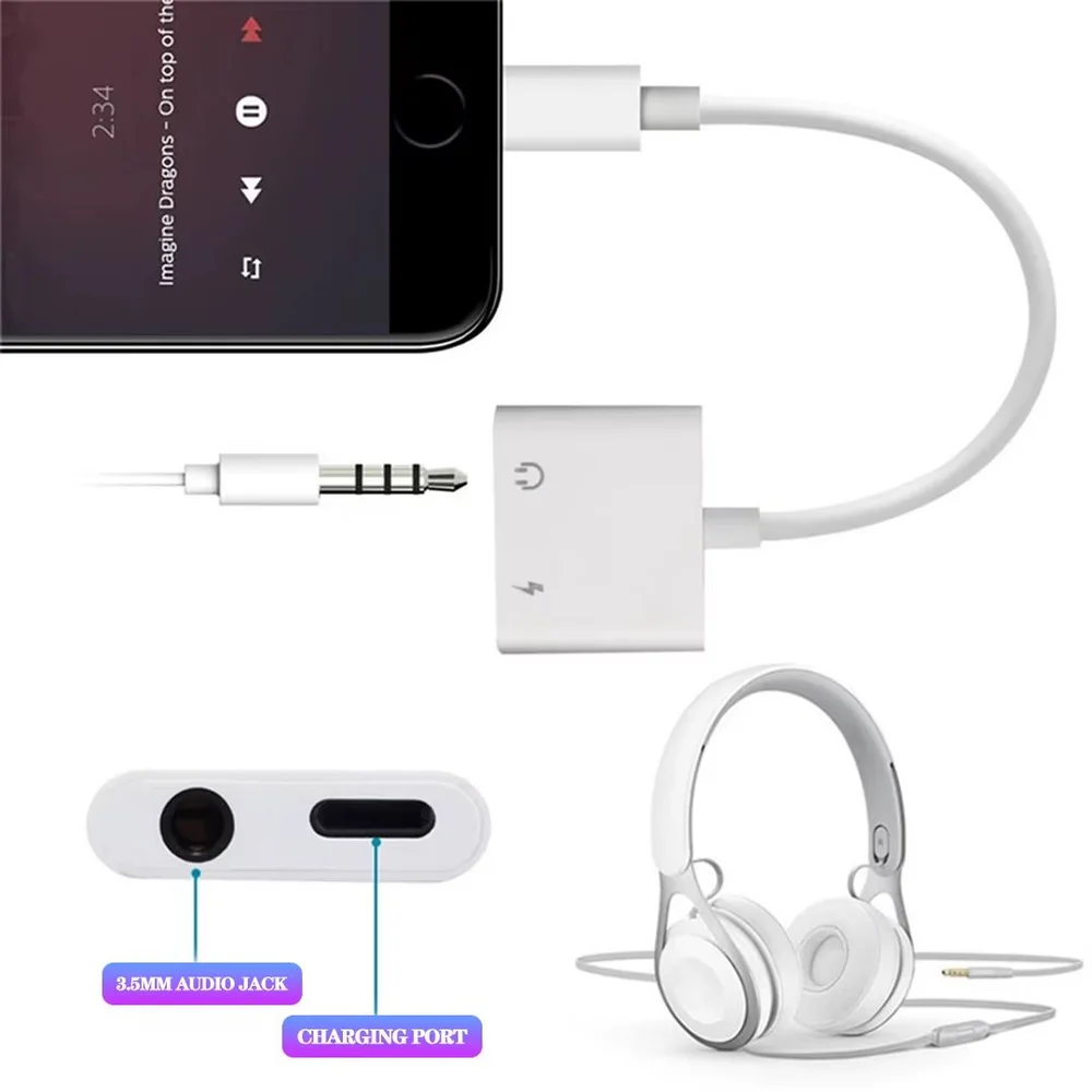 Imagem 3 de 4 do produto Adaptador Para Fone P2 E Carregamento Lightning Tomate Mtc-7006