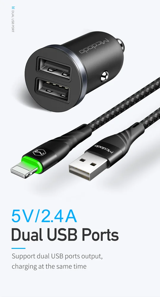 Imagem 2 de 5 do produto Adaptador E Carregador Veicular P/ Acendedor 2 X Usb 12w/5v