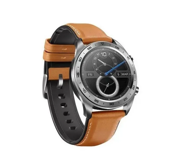 Imagem 2 de 4 do produto Smartwatch Honor Magic 1 Multiira Em Couro Marrom E Silicone, Tls-b19 - Mystic Silver