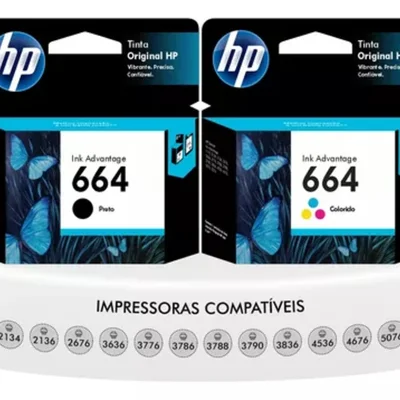 Cartucho De Tinta Hp 664 F6v28a F6v29a Kit 1115 2136 3636 3836 3635 4676