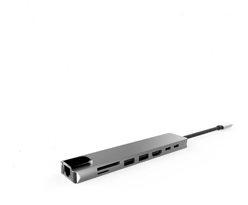 Hub Usb Type-c 8 Em 1 Com HDMI / Type-c / Usb 3.0 / Rj45