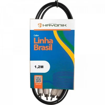 Cabo De Áudio Linha Brasil 2rca2 1,2 Metros Preto Hayonik