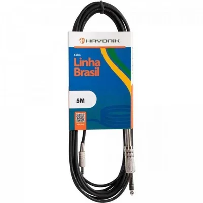 Cabo De Áudio Linha Brasil P2 Estéreo X P10 Estéreo 5m Preto Hayonik