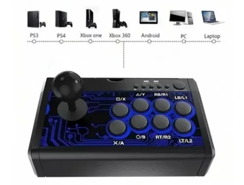 Imagem 3 de 4 do produto Controle Jogos Arcade Fliperama Compativel Playstation 3 Playstation 4 Xbox 360 Nintendo Switch