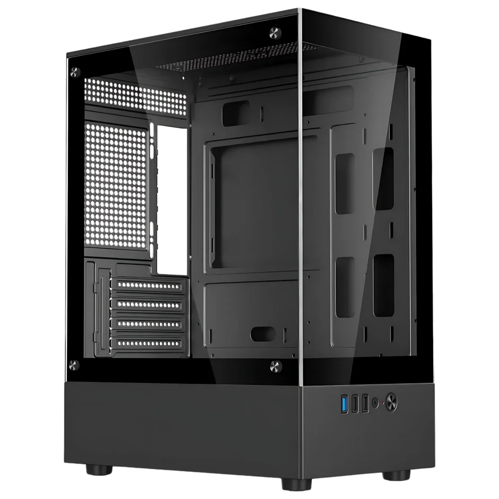 Gabinete Gamer Bluecase Nuker V2 Mid Tower Frontal e Lateral em Vidro - BG-053