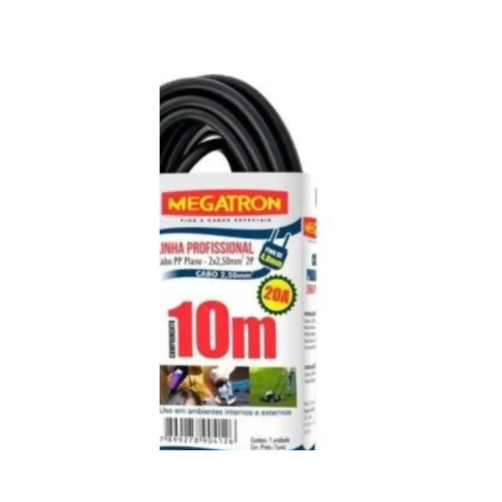 Imagem 5 de 5 do produto Cabo Prolongador 20a 2p 10 Metros Megatron