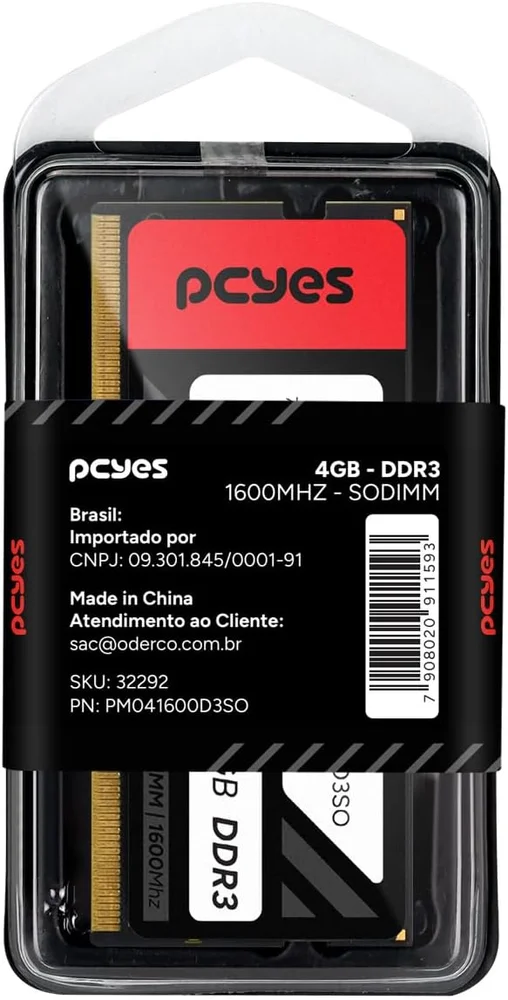 Imagem 4 de 4 do produto Memoria PCyes Sodimm 4gb Ddr3 1600mhz - Pm041600d3so