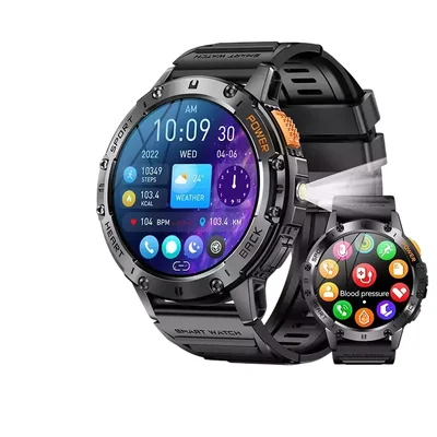Smartwatch Lige Esportes Chamada Bluetooth À Prova D' Água Tira De Aço Preta