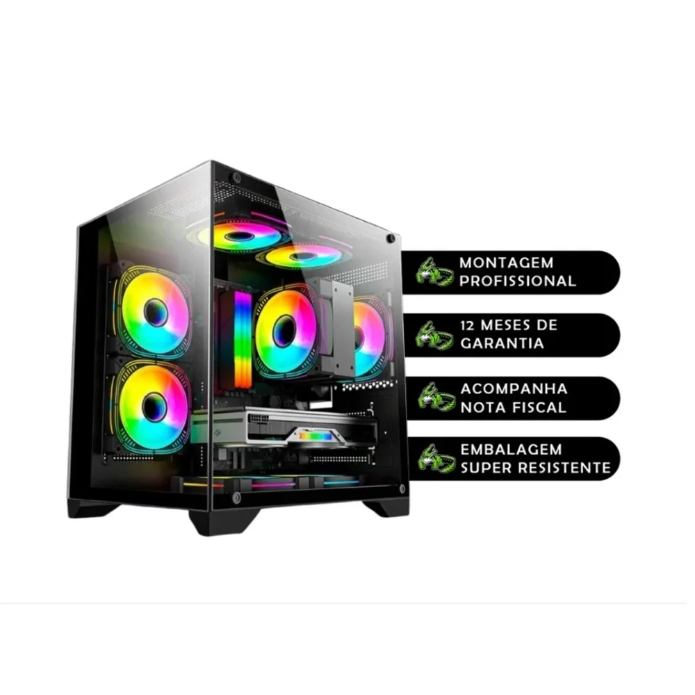 PC Gamer Alligator Shop Amd Ryzen 5 5500, Geforce RTX 4060 8GB, Memória 16gb Ddr4, SSD 480GB - view 3