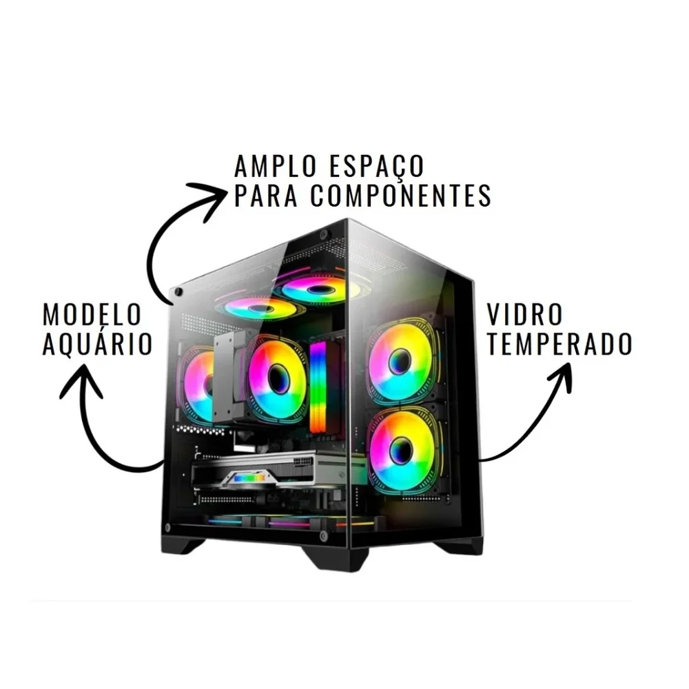 PC Gamer Alligator Shop Amd Ryzen 5 5500, Geforce RTX 4060 8GB, Memória 16gb Ddr4, SSD 480GB - view 5