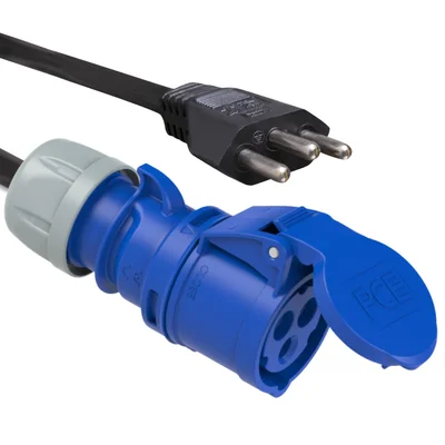 Cabo Adaptador Plug Industrial 32a Para Nbr 2p+t 20a 1,80 Metros
