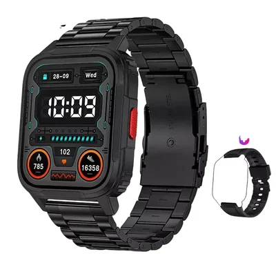 Smartwatch Lige Lw9 Sport Fitness Chamada Bluetooth Tira De Aço Preto Último 2024.