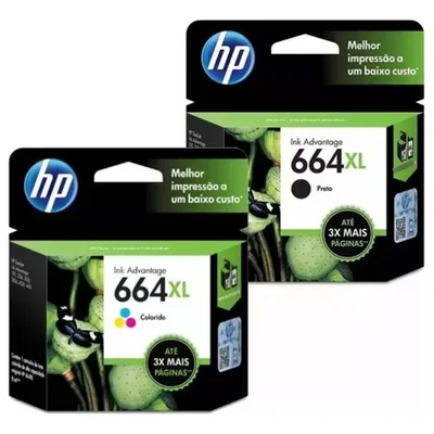 Cartucho De Tinta Hp 664xl Kit 664 Color F6v30ab F6v31ab | 1115 2136 3636 3836 3635 4676 |