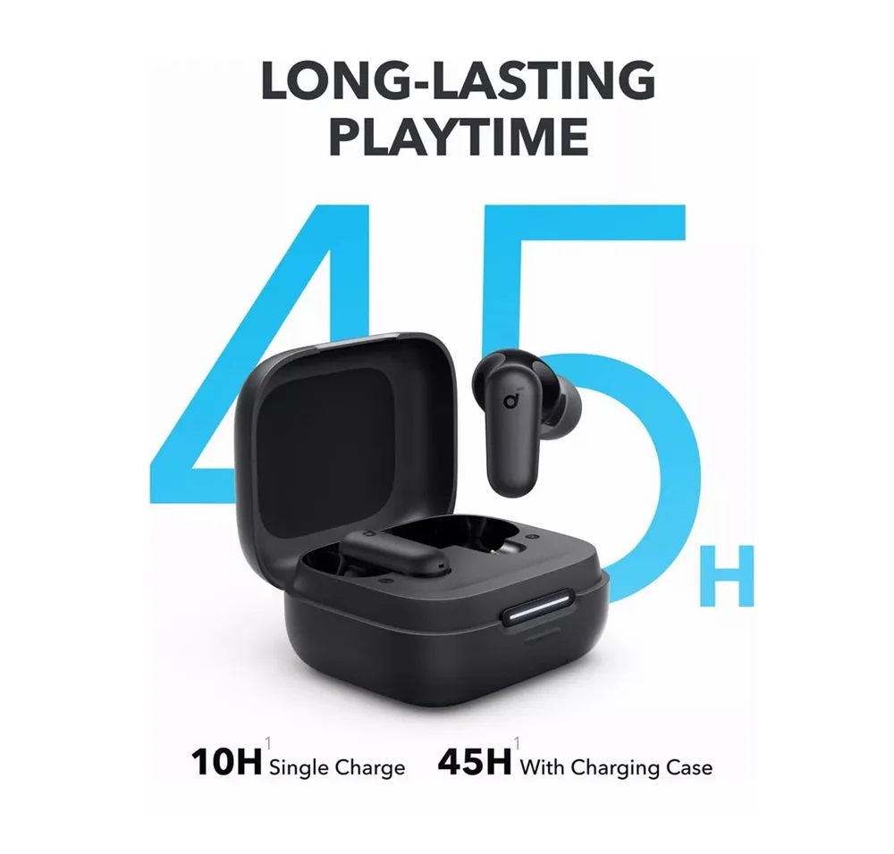 Imagem 3 de 5 do produto Fone De Ouvido Anker Soundcore P30i Tws Bluetooth Anc Cancelamento De Ruído Ativo Ip54 Cor Preto