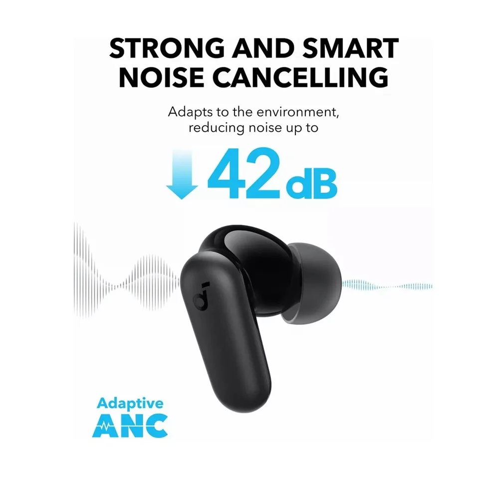 Imagem 5 de 5 do produto Fone De Ouvido Anker Soundcore P30i Tws Bluetooth Anc Cancelamento De Ruído Ativo Ip54 Cor Preto