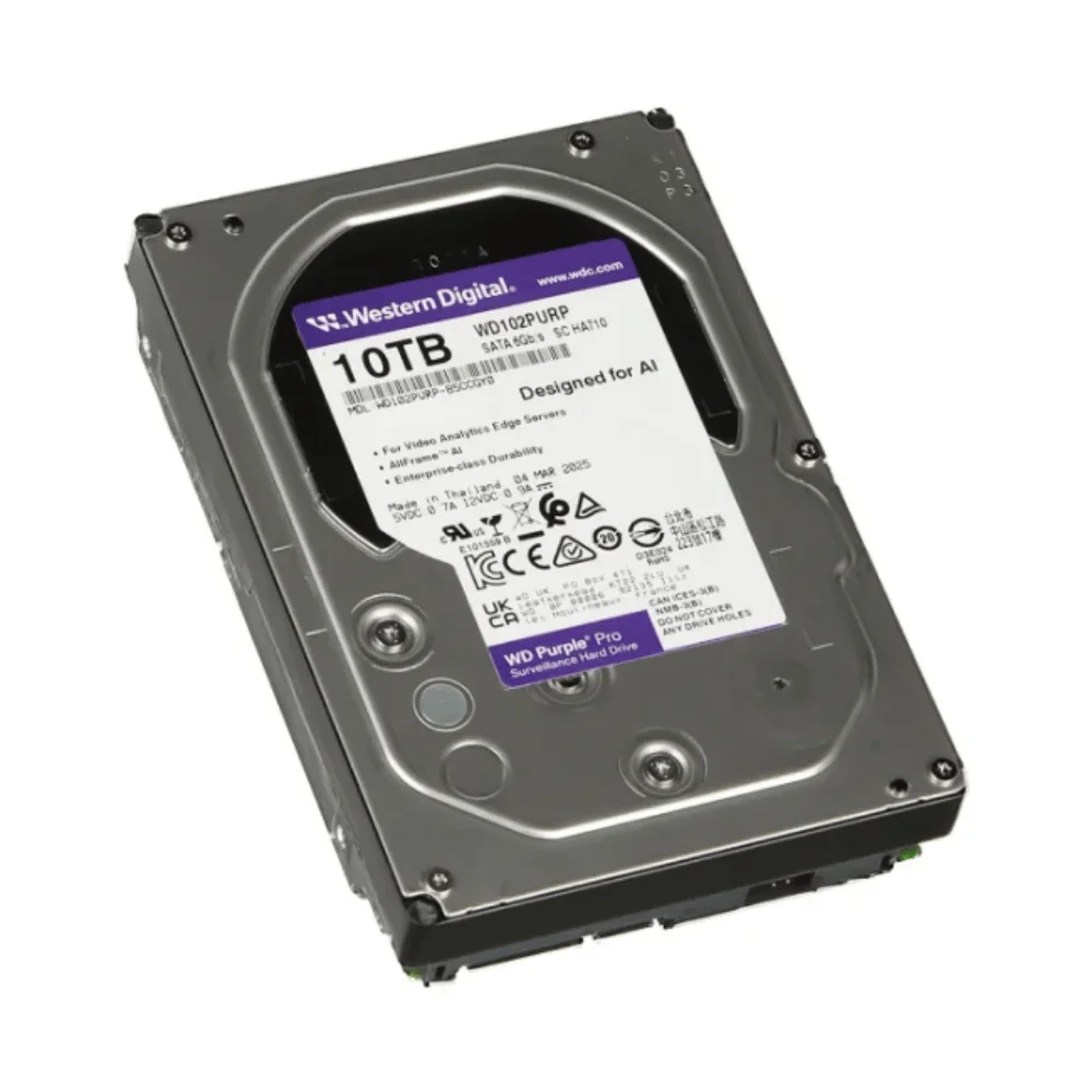 Hd WD Purple Surveillance, 10tb, 3.5", 7200rpm, 512mb, Sata 6gb/s - Wd102purp