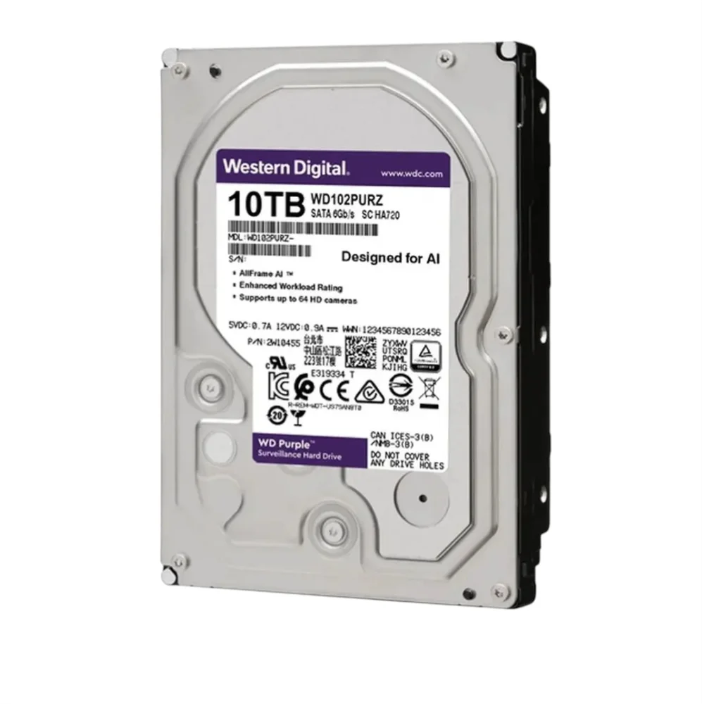 Imagem 4 de 4 do produto Hd WD Purple Surveillance, 10tb, 3.5", 7200rpm, 512mb, Sata 6gb/s - Wd102purp