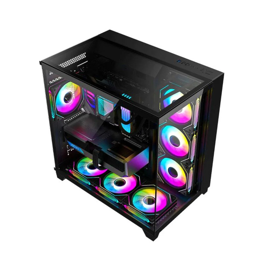 Imagem 2 de 5 do produto Gabinete Gamer K-mex Aquario Cg-04j1 Tiger Shark Atx Preto Sem Cooler