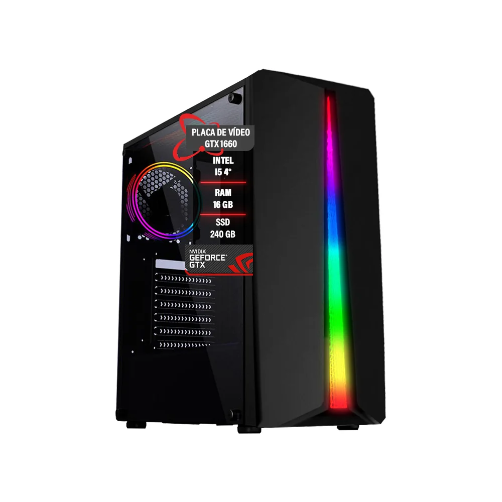 PC Gamer I5 4° Memória 16gb Ddr3 SSD 240GB Gtx 1660