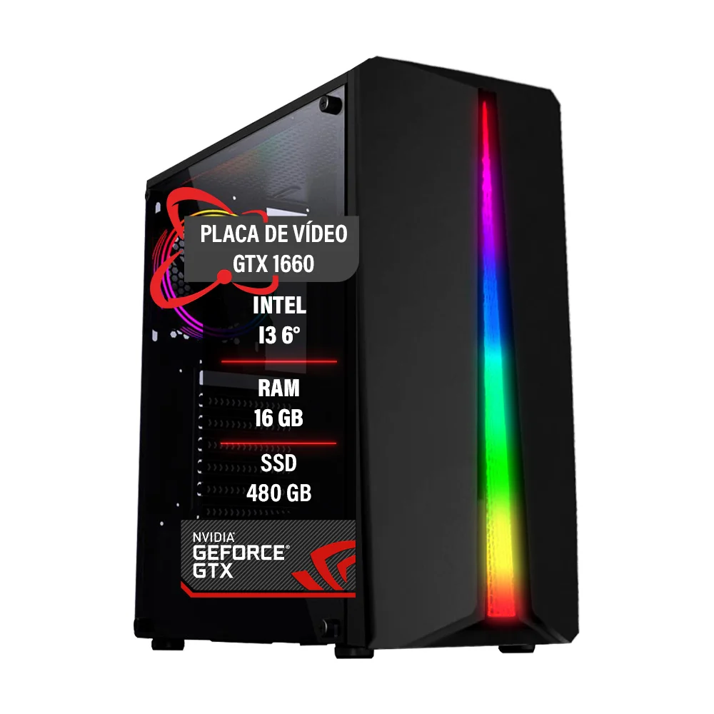PC Gamer I3 6ª 16gb Gtx 1660 SSD 480GB