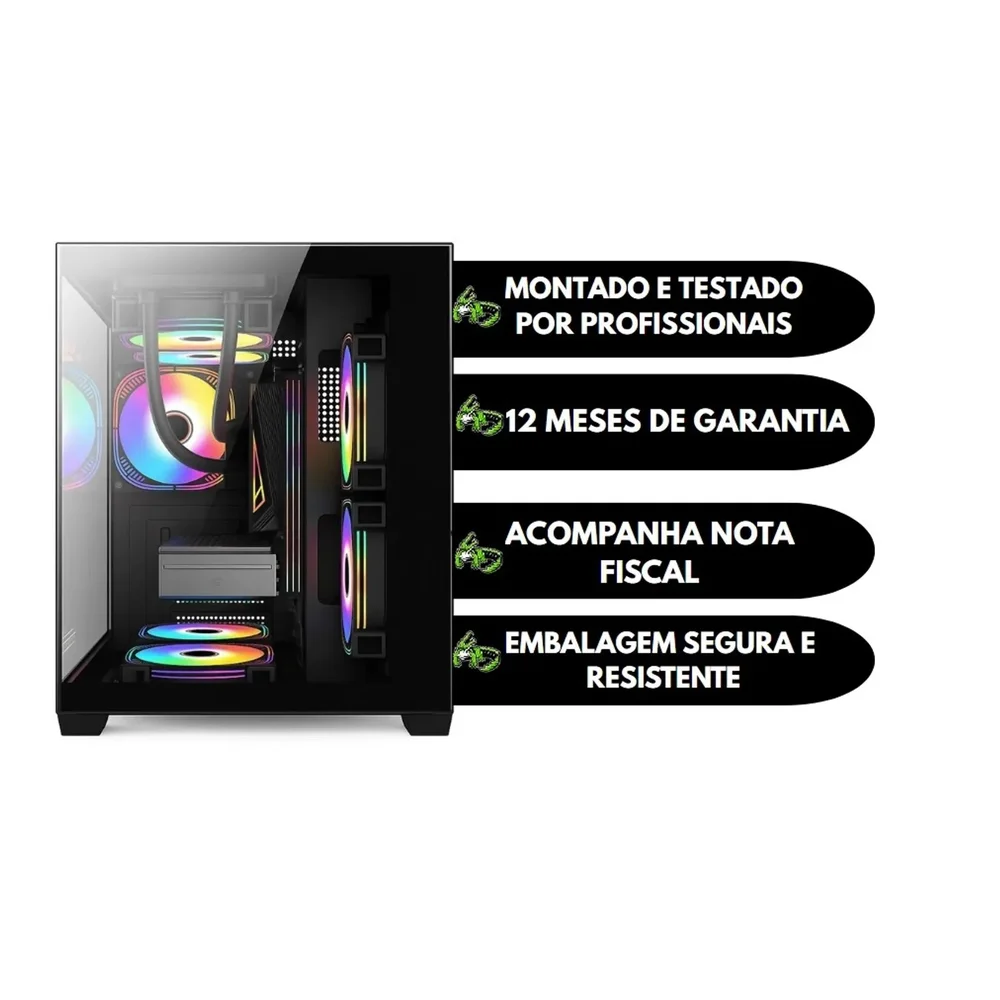PC Gamer Alligator Shop Amd Ryzen 5 5500, Geforce RTX 3060 12gb, Memória 16gb Ddr4, SSD 480GB - view 2