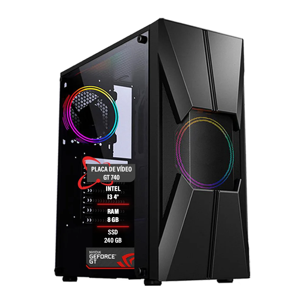 PC Gamer Core I3 4° Gt 740 Memória 8GB Ddr3 SSD 240GB
