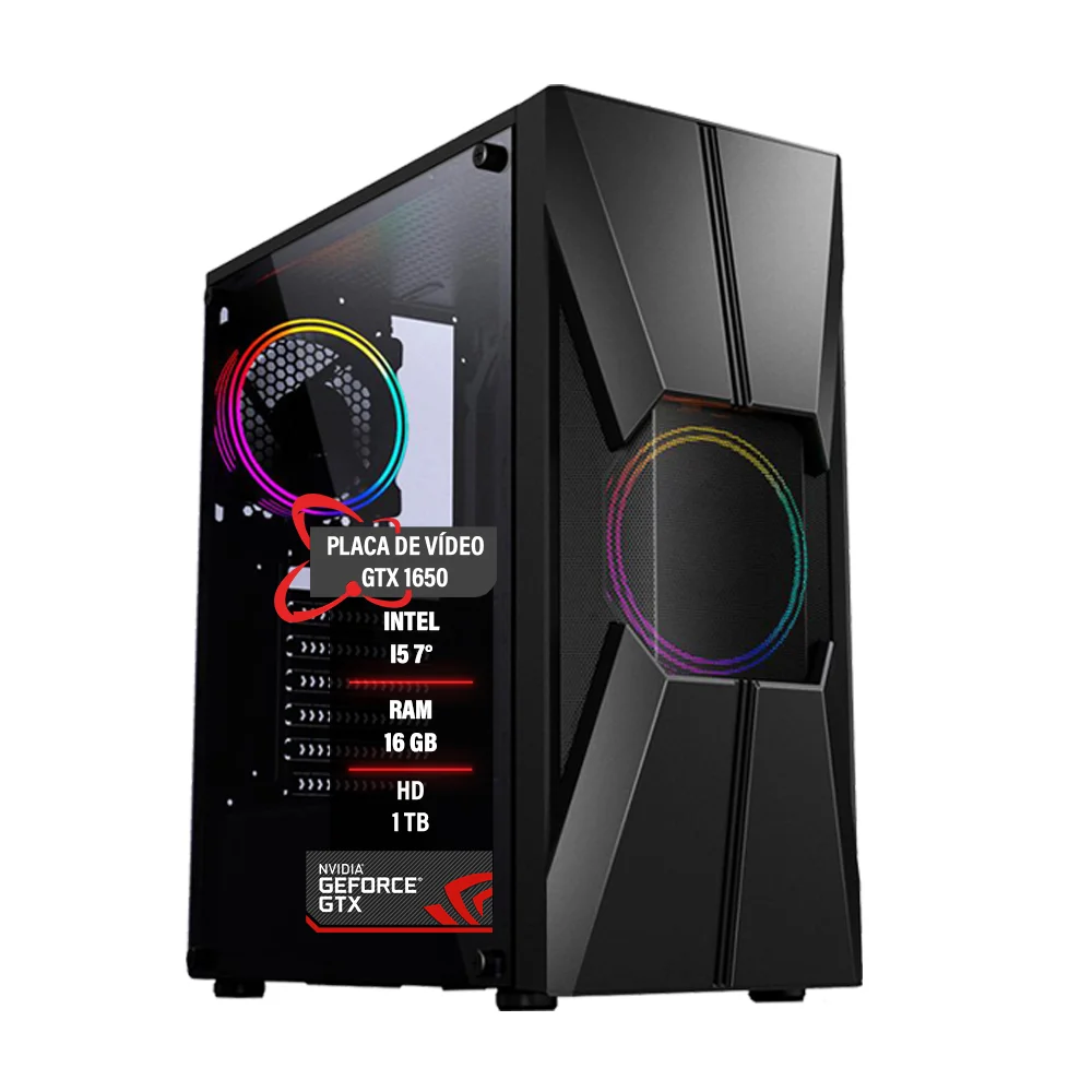 PC Gamer I5 7° Gtx 1650 Memória 16gb SSD 240GB Hd 1TB