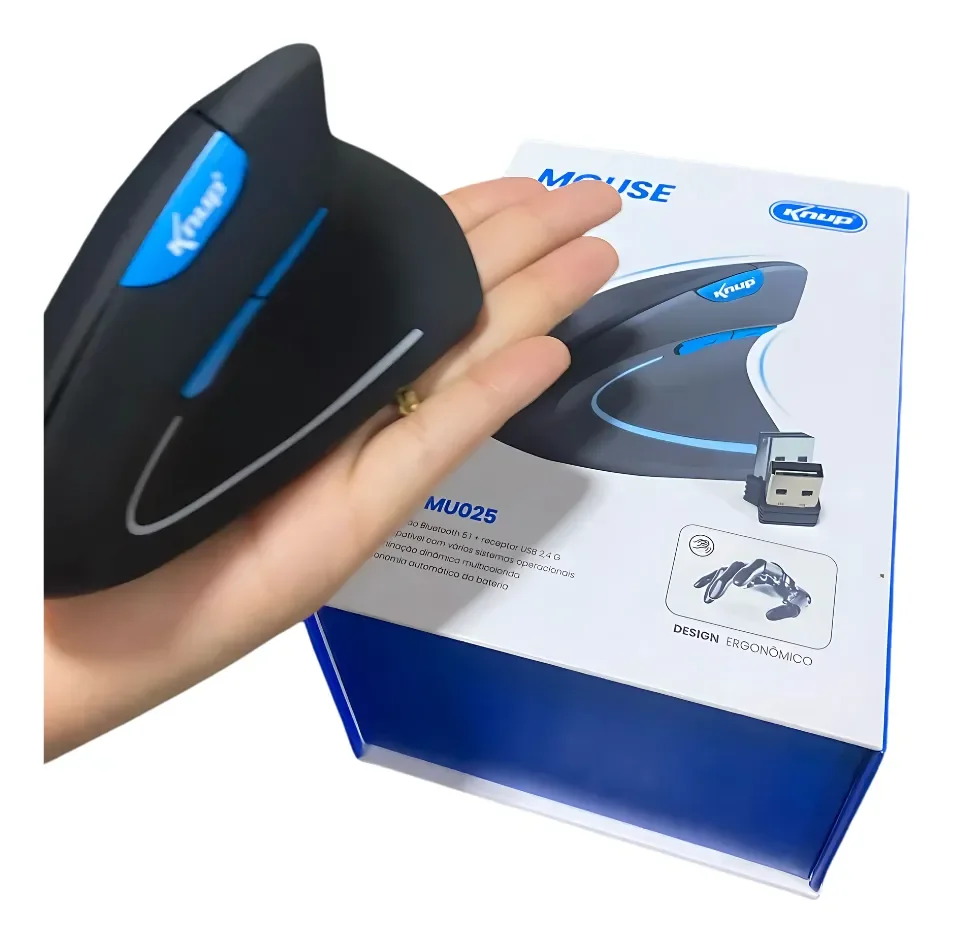 Imagem 5 de 5 do produto Mouse Ergonômico Sem Fio Kp -mu025