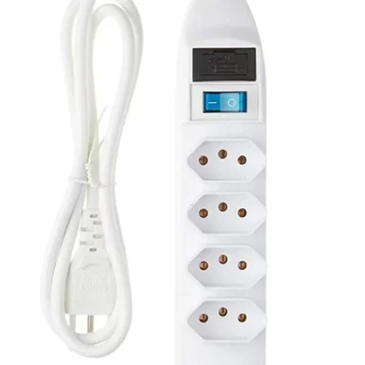 Filtro De Linha Régua Extensão Com 5 Tomadas 2p+t Cabo 5 Metros Bivolt