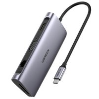 Hub docking station ugreen usb c 9 em 1 multi portas modelo 40873 - caixa lacrada original3x usb 3.01x hmdi 4k 30 hz1x vga1x rede rj45 10/100/10001x l