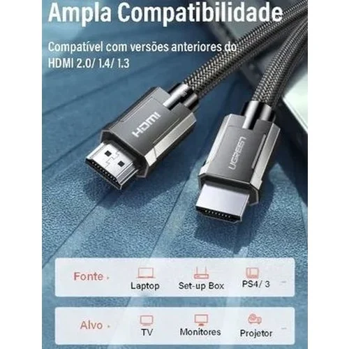 Imagem 2 de 5 do produto Cabo HDMI 2.1 8k 60hz 4k 120hz 5 Metros Hdr Dinamico Ugreen