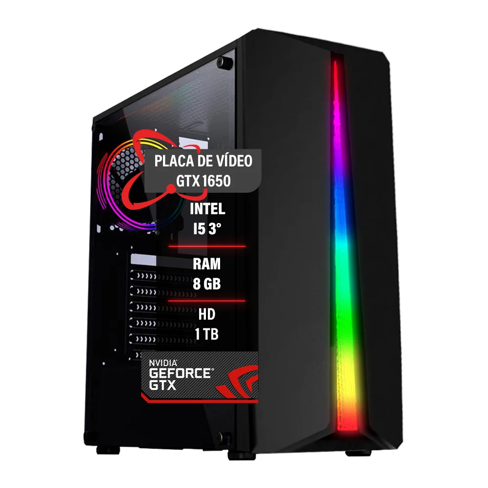 PC Gamer Intel I5 3° Gtx 1650 8GB Ram Hd 1TB SSD 240GB