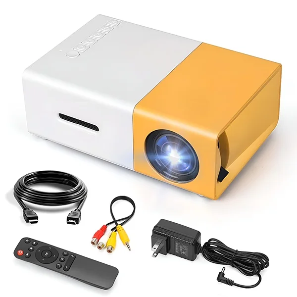 Projetor Portátil LED 1080p Hd Alta Definição Compatível Com HDMI Avi Para Cinema Em Casa Cor:amarelo