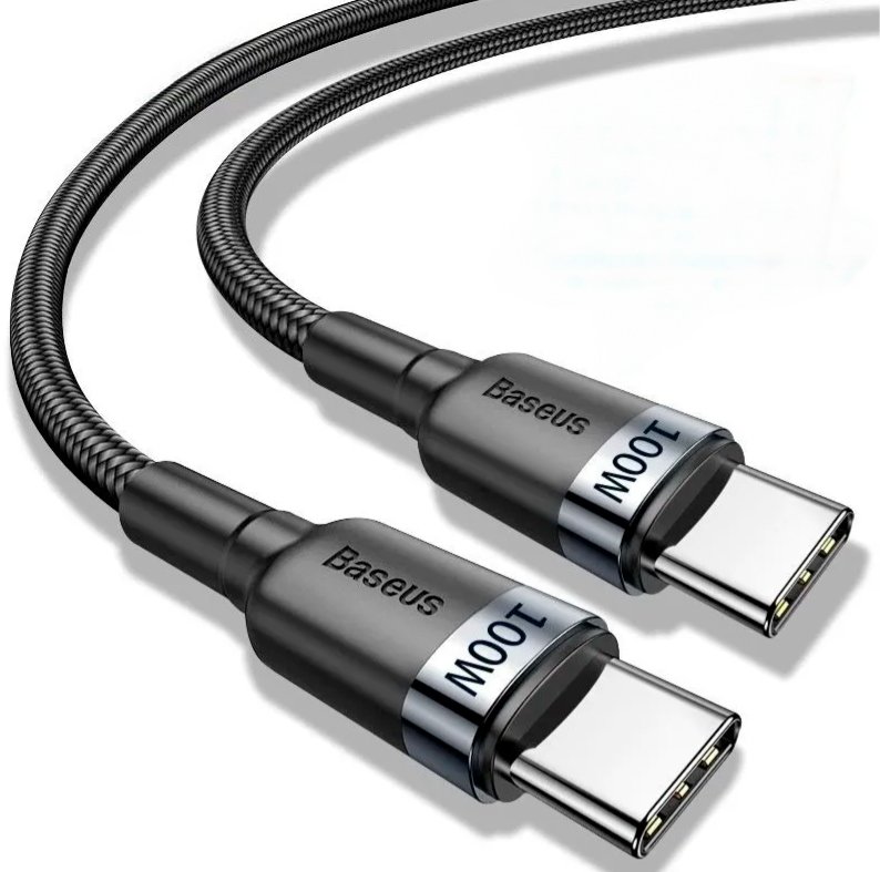 Cabo Usb Tipo C Nas Duas Pontas Potencia 100w Com 1 Metro De Comprimento Baseus Carregamento Rápido