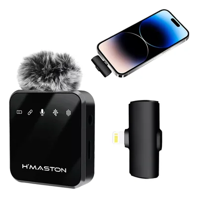 Microfone Lapela Sem Fio Profissional Alta Sensibilidade Lightning H'maston