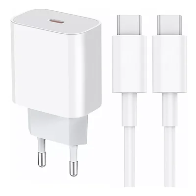 Fonte Celular Entrada USB-C Carregamento Turbo + Cabo Tipo-C