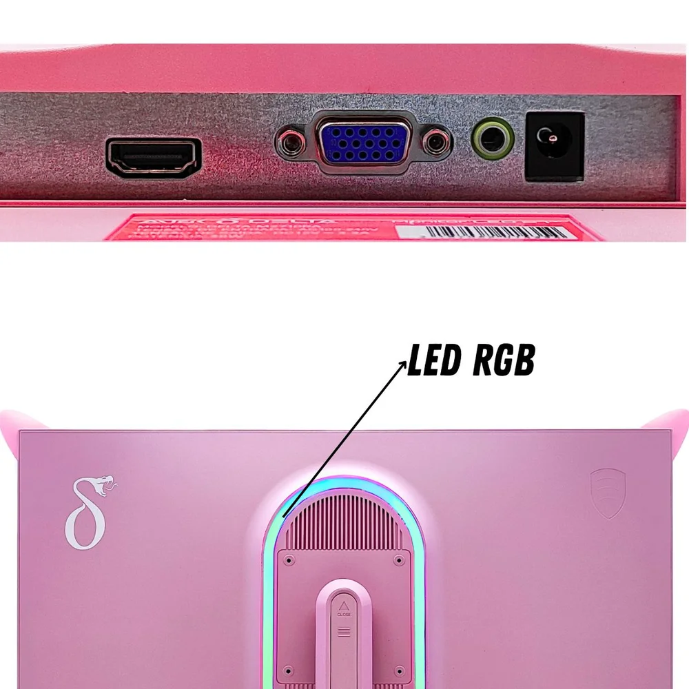 Monitor LED 27" Tela Full HD 100Hz, 1ms, AMD FreeSync & G-Sync, HDMI, VGA, Rosa Aitek - DELTA-M2710RA Monitor LED 27" Tela Full HD 100Hz, 1ms, AMD FreeSync & G-Sync, HDMI, VGA, Rosa Aitek - DELTA-M2710RA
