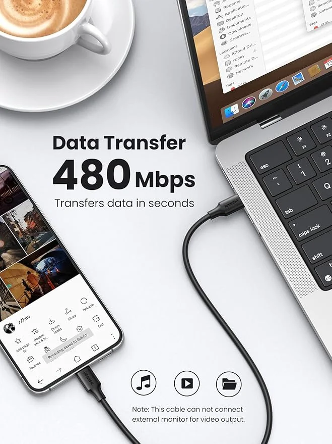 Imagem 4 de 5 do produto Ugreen Cabo De Carregamento 2.0 Usb C Para Usb C 2m - Preto