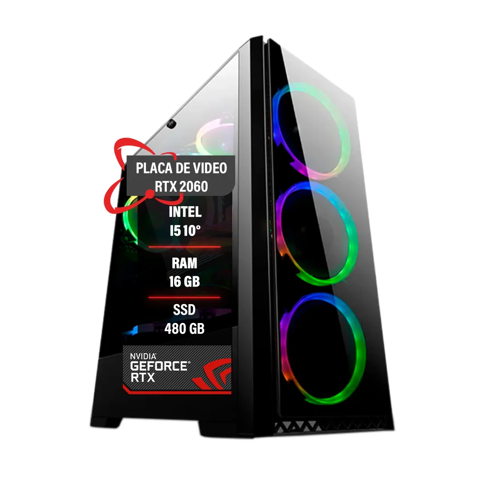 PC Gamer Intel I5 10° RTX2060 Ram 16gb Ddr4 SSD 480GB