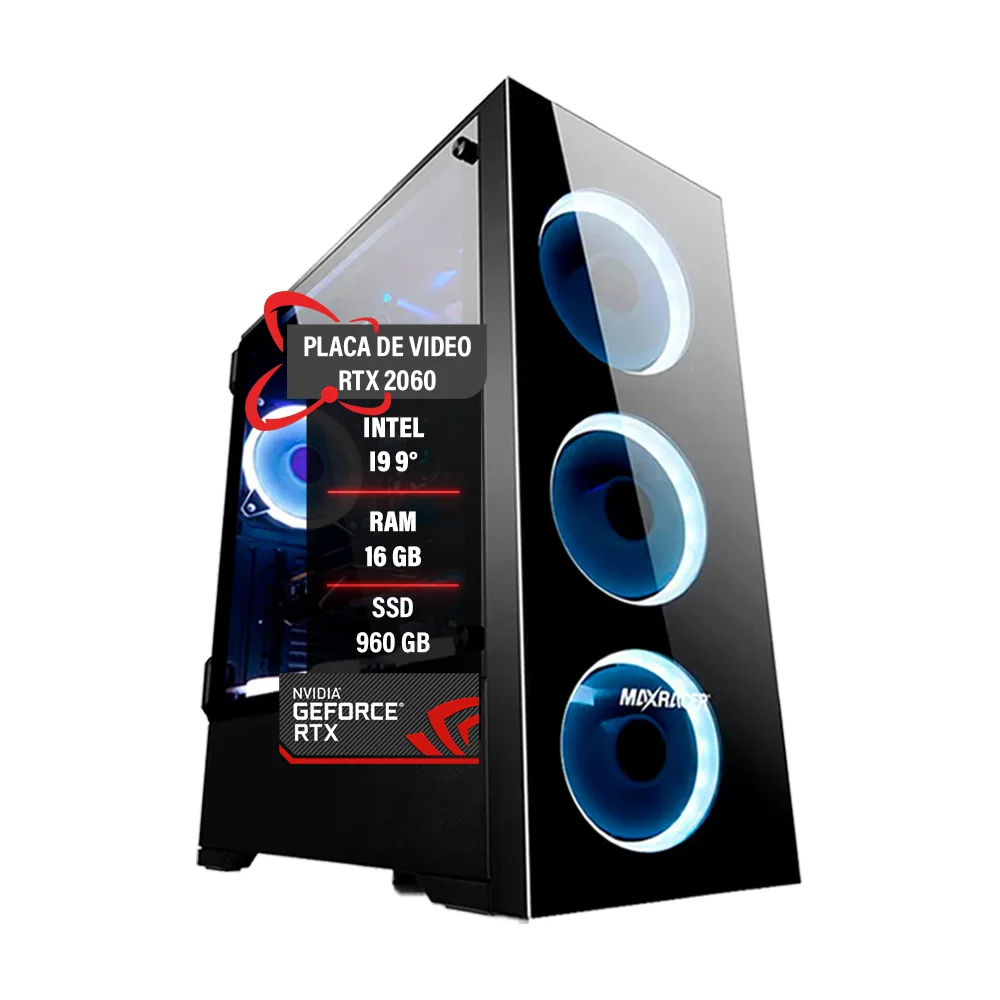 PC Gamer Intel Core I9 9° Memória 16gb Ram RTX2060 SSD 960gb