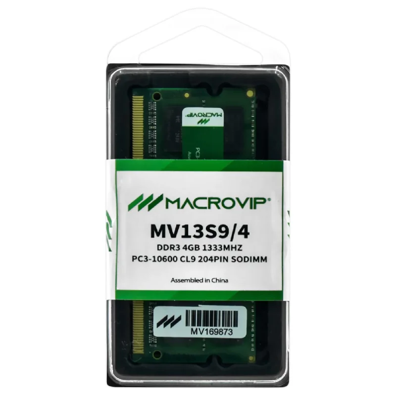 Imagem 3 de 3 do produto Memória Ram Notebook Macrovip Ddr3 4gb 1333mhz Mv13s9/4