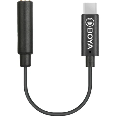 Cabo Adaptador BOYA BY-K9 conversor de P2 TRRS para USB-C