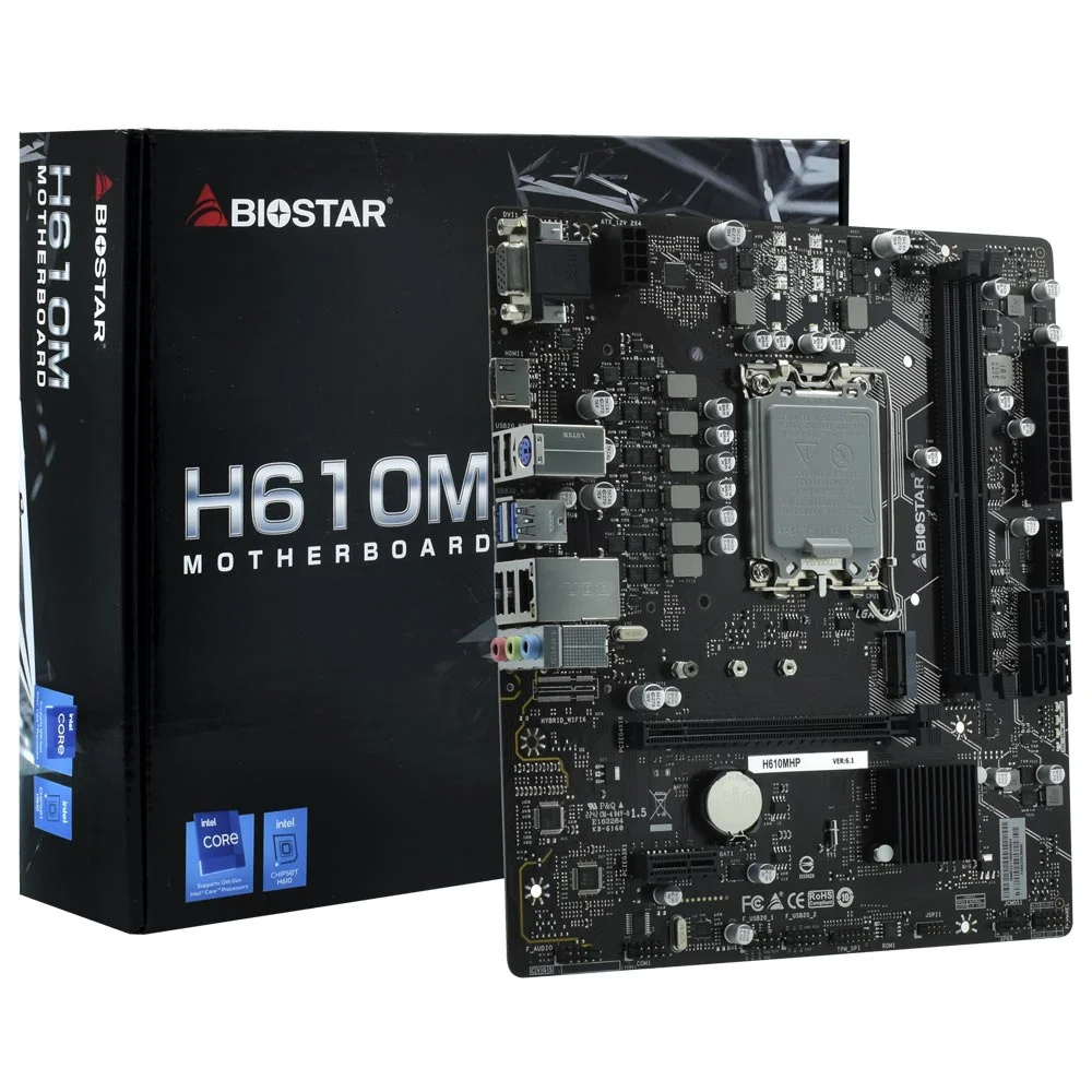 Placa Mae 1700p H610mhp LGA 1700 M.2 HDMI/vga Ddr4 Preto