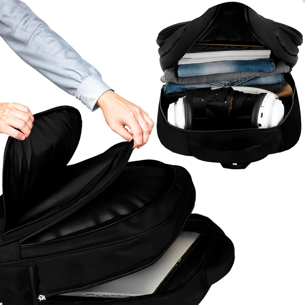 Imagem 3 de 5 do produto Kit Mochila Executiva Grande + Carregador Portátil Compacto Cor Preto-preto