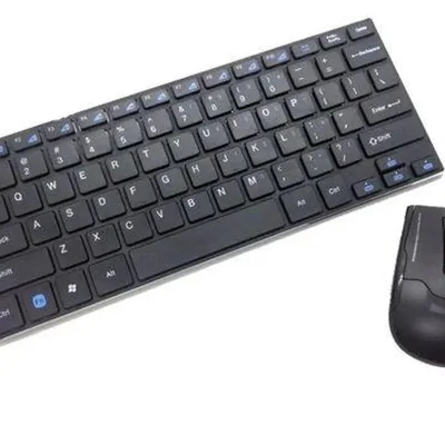 Kit Mini Teclado + Mouse Sem Fio 2.4g Ultra Slim Hk-3910 Preto