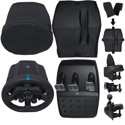 Kit Capas Protetoras Qualicapas Compatíveis C/ Volante, Base E Pedal G29 G920 G923 + Capa P/ Câmbio Shifter Logitech