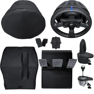 Kit Capas Protetoras Qualicapas Compatíveis C/ Volante E Base T300RS GT + Pedal T3PA + Câmbio TH8A-TH8S Thrustmaster