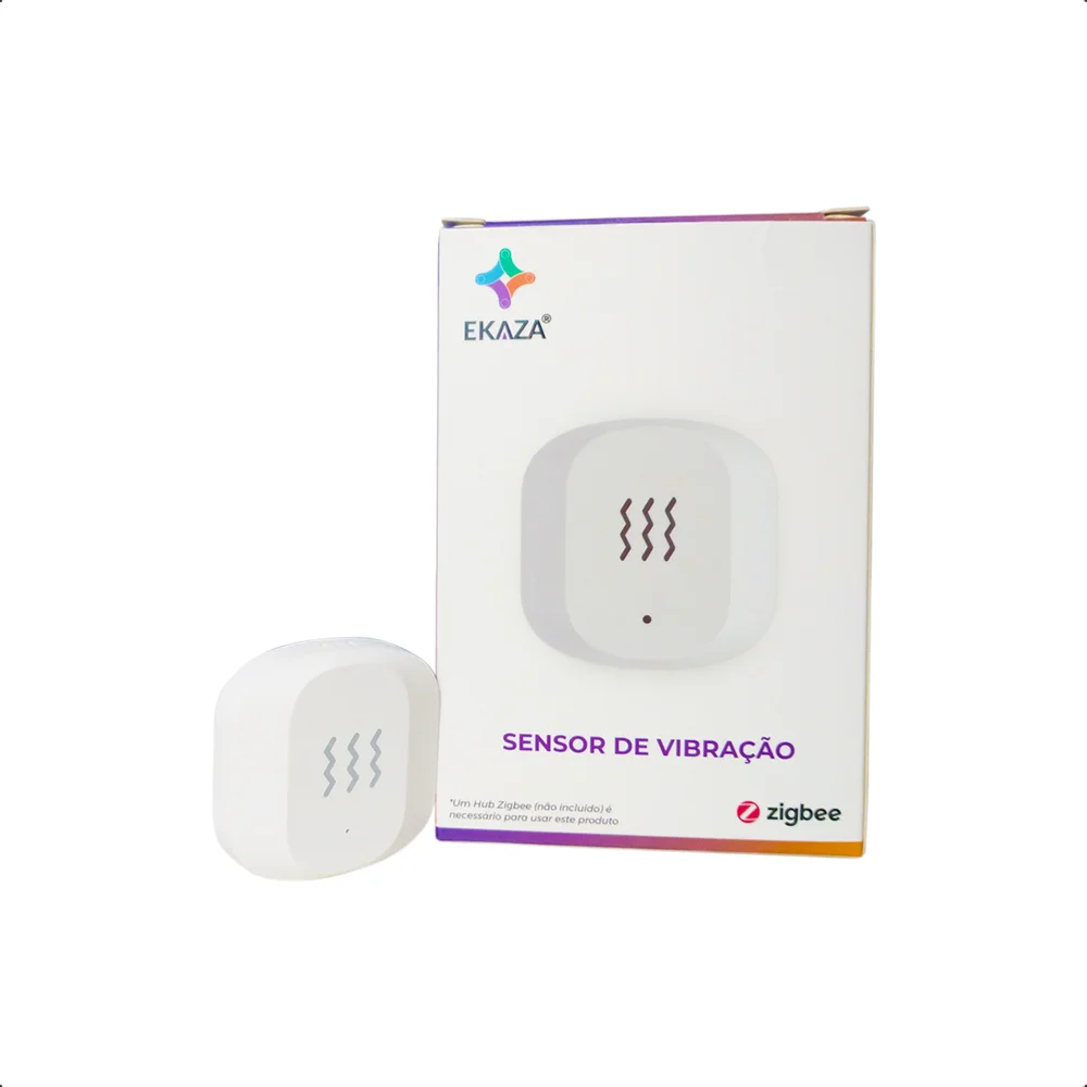 Sensor de Vibração Detector Inteligente Zigbee 3.0, Movimentação em Janelas, Portas, Gavetas, Ekaza - EKVZ-T1016 Sensor de Vibração Detector Inteligente Zigbee 3.0, Movimentação em Janelas, Portas, Gavetas, Ekaza - EKVZ-T1016
